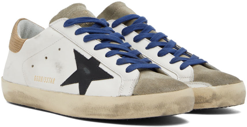 (Pre Order)GOLDEN GOOSE White & Taupe Super-Star Classic Sneakers