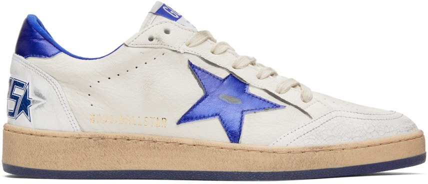 (Pre Order)GOLDEN GOOSE White & Blue Ball Star Sneakers
