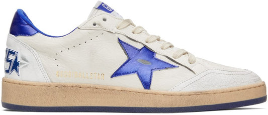 (Pre Order)GOLDEN GOOSE White & Blue Ball Star Sneakers