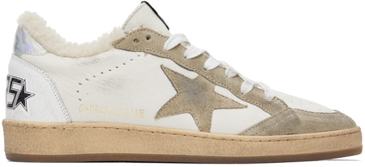 (Pre Order)GOLDEN GOOSE White & Taupe Ball Star Sneakers