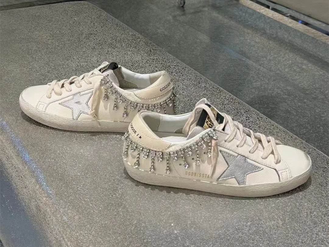 (Pre Order)GOLDEN GOOSE Super-Star sneakers in beige with silver star