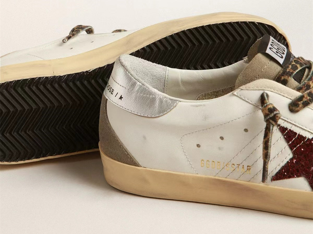 GOLDEN GOOSE Super-Star sneakers in white with brown star