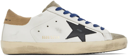 (Pre Order)GOLDEN GOOSE White & Taupe Super-Star Classic Sneakers