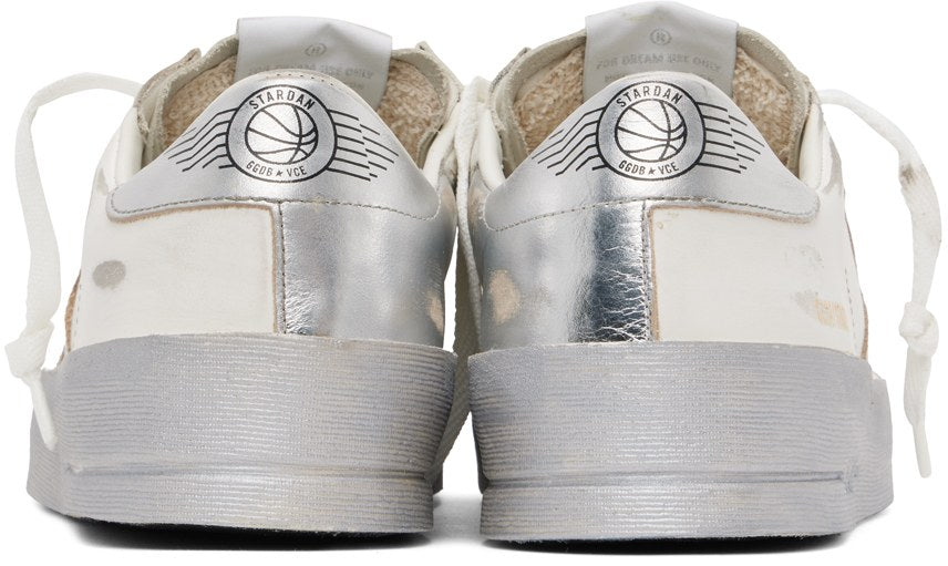 (Pre Order)GOLDEN GOOSE White & Silver Stardan Sneakers