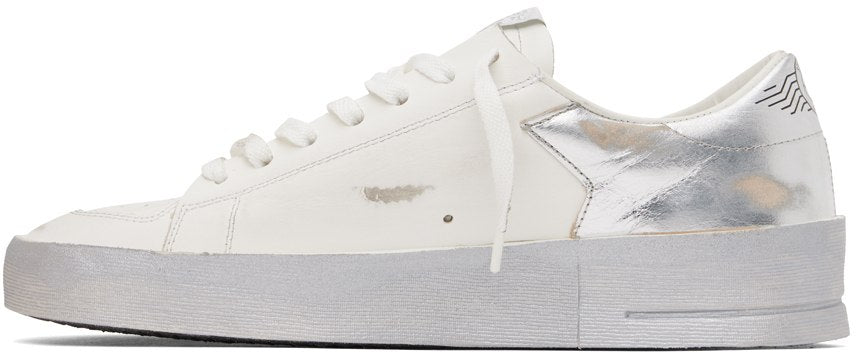 (Pre Order)GOLDEN GOOSE White & Silver Stardan Sneakers