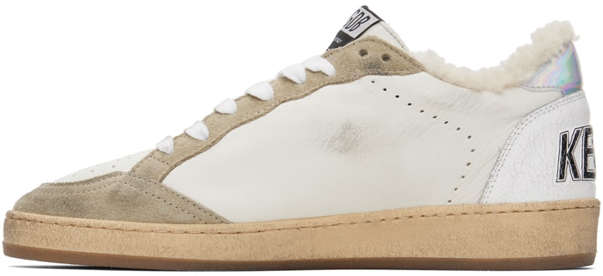 (Pre Order)GOLDEN GOOSE White & Taupe Ball Star Sneakers