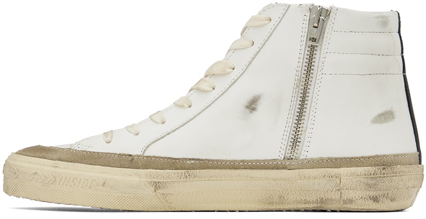 GOLDEN GOOSE White Slide High-Top Sneakers